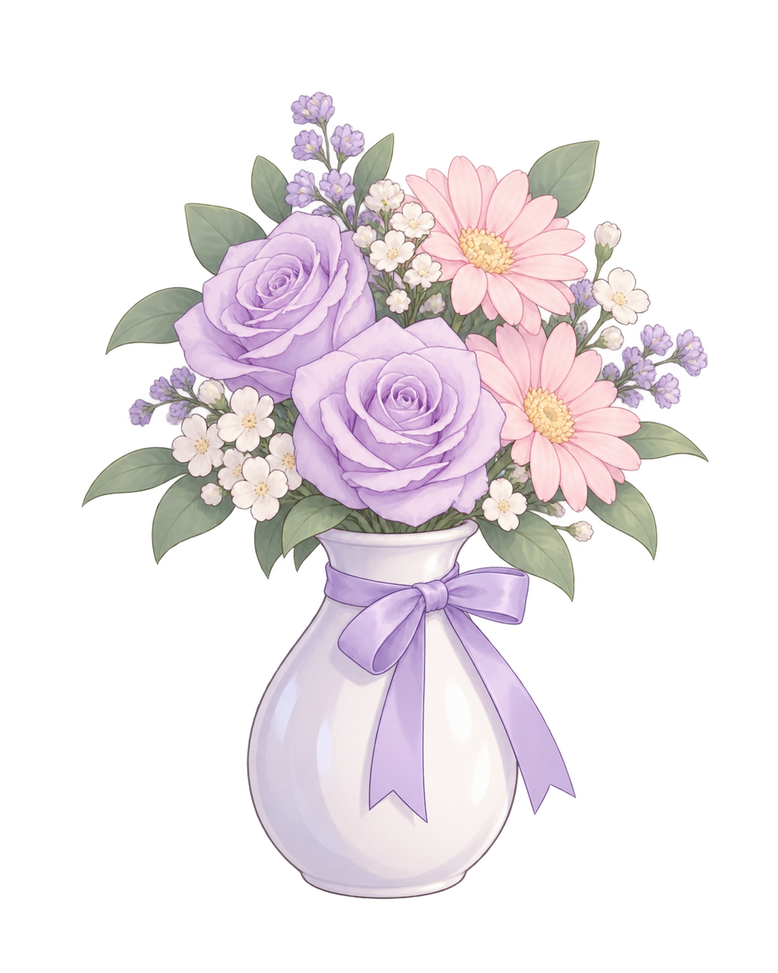 ピンクとラベンダー色の花束